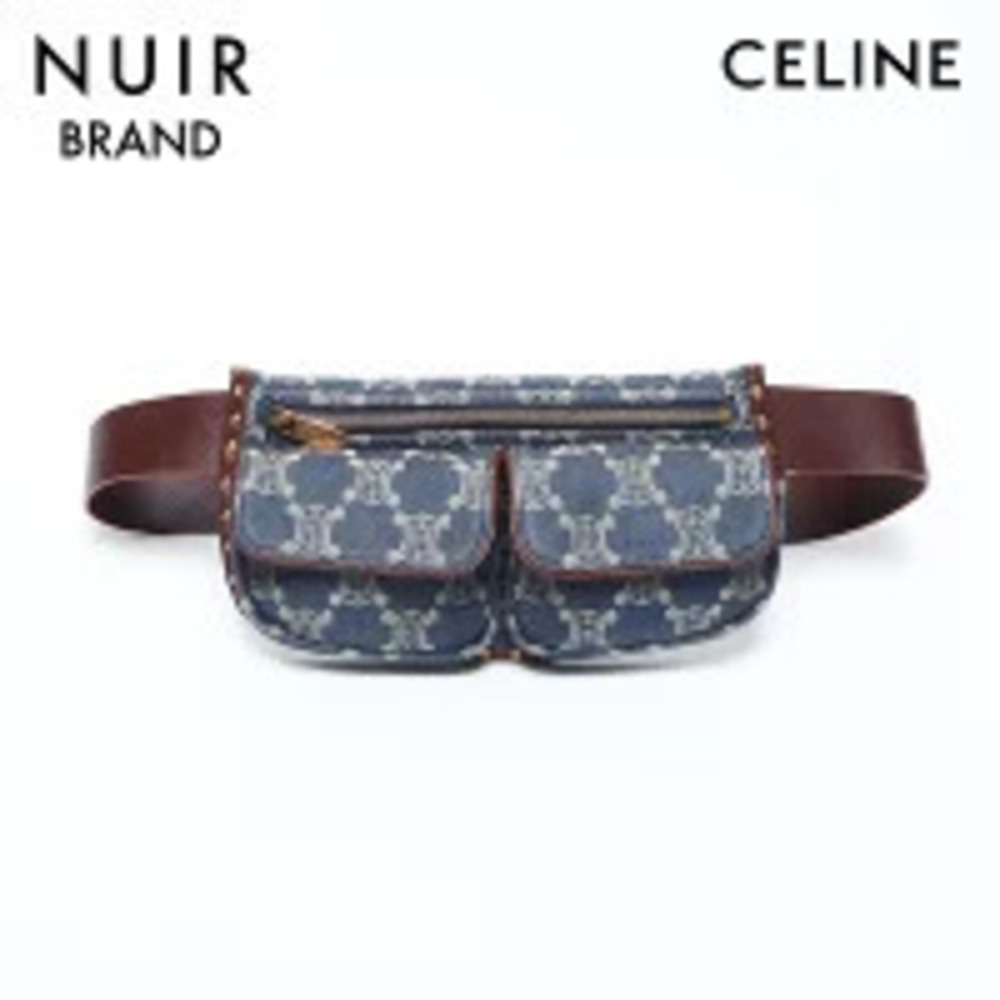 Celine denim belt bag waist Navy Blue